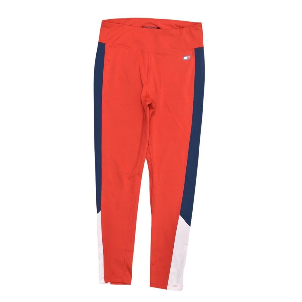 Tommy Hilfiger Sport Red Ankle Skinny Leggings Pull On Medium Polyester